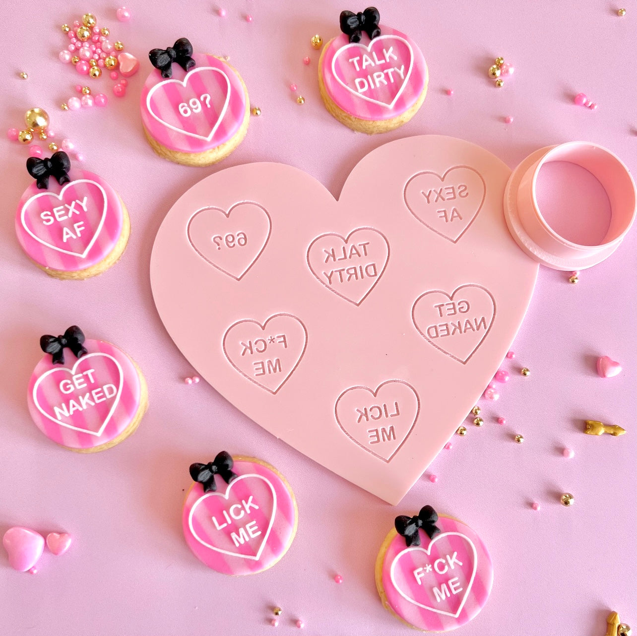 CHEEKY 6-IN-1 MINI LOVE HEARTS - EMBOSSER SET