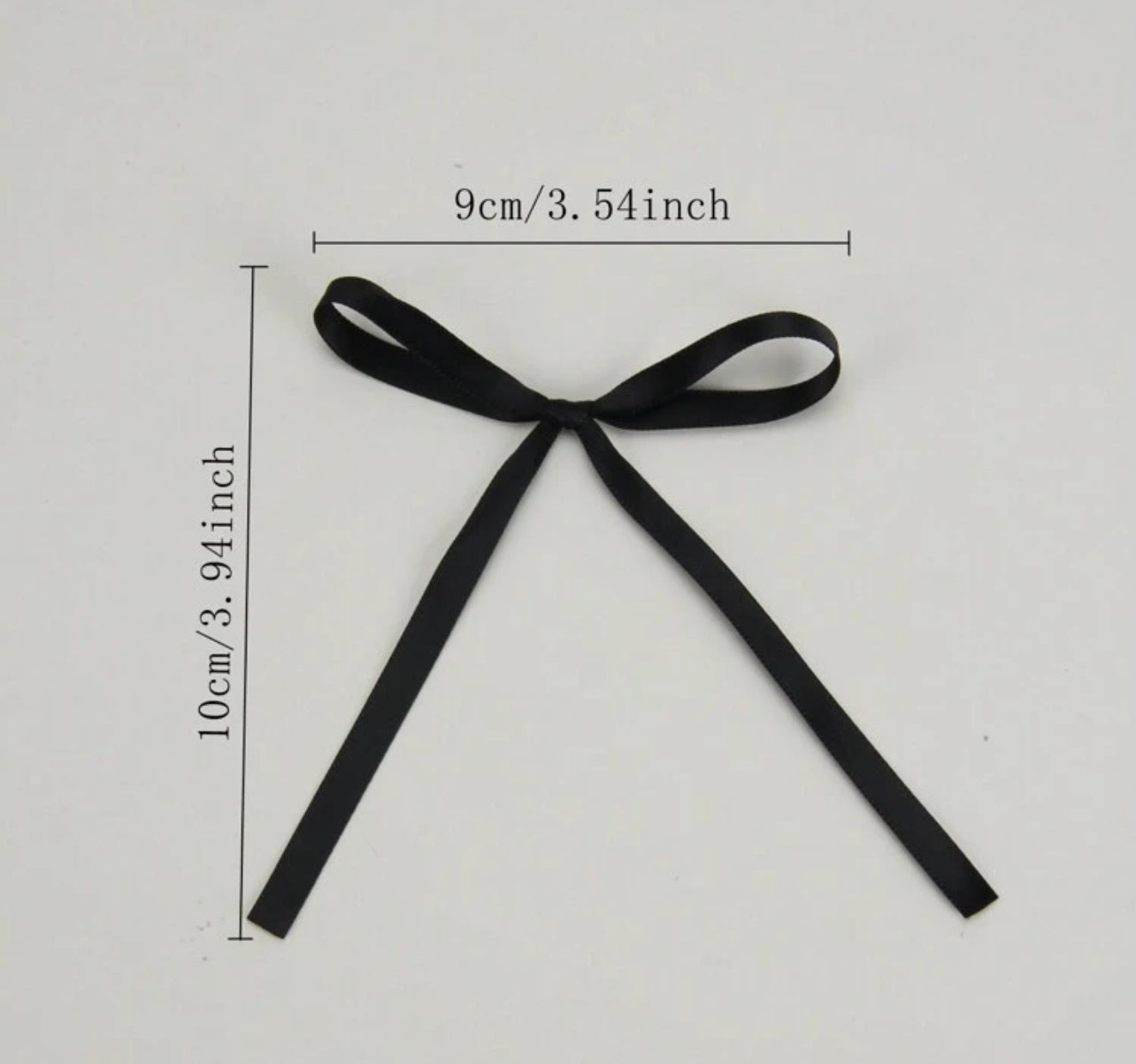 BLACK SATIN BOWS - PACK OF 20