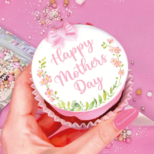 EDIBLE TOPPERS - HAPPY MOTHERS DAY - FLORAL