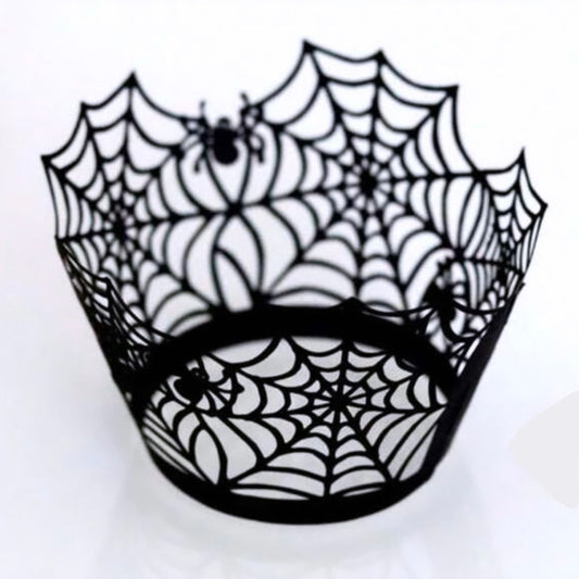 SPIDER WEB CUPCAKE CASES - PACK OF 10