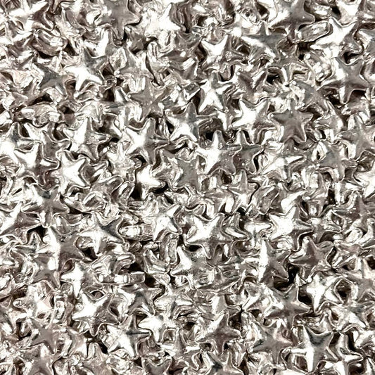 METALLIC SILVER STARS - SPRINKLE MIX