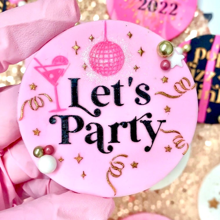 LET'S PARTY DISCO BALL - RAISED EMBOSSER