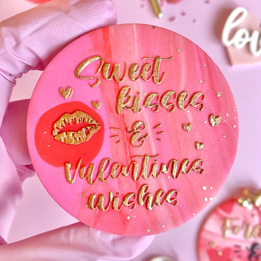 SWEET KISSES AND VALENTINES WISHES - RAISED EMBOSSER