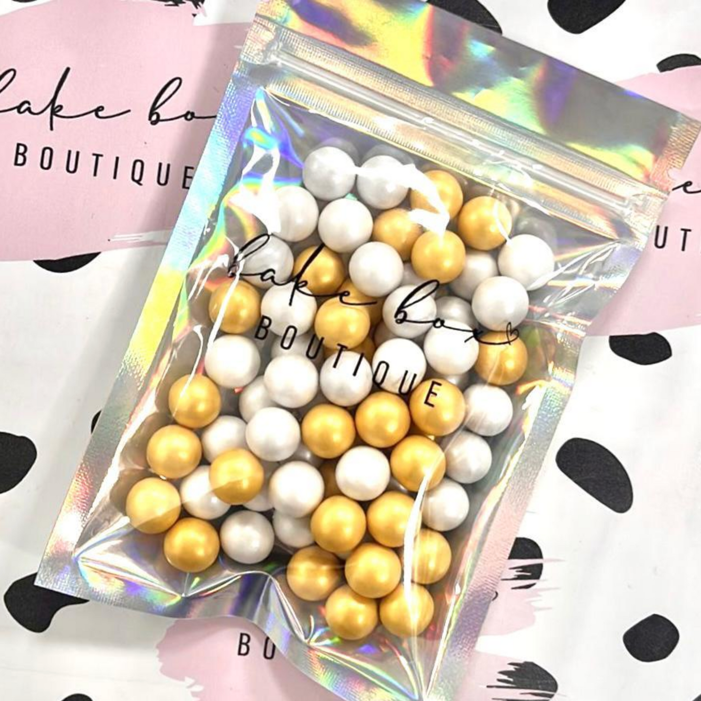 WHITE & GOLD SHIMMER CHOCOBALLS - SPRINKLE MIX