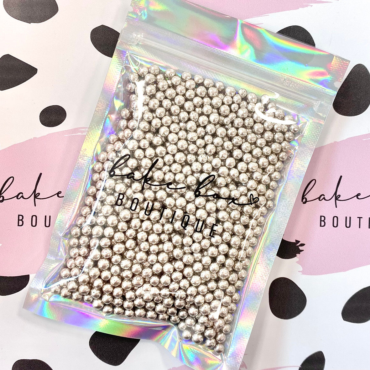 SILVER 4MM PEARLS - SPRINKLES – Bake Box Boutique